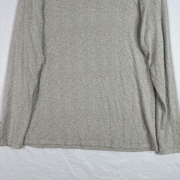 J. McLaughlin Jana Womens Top Large Beige Long Sleeve Geometric Knit Crew Neck‎ - Picture 4 of 10
